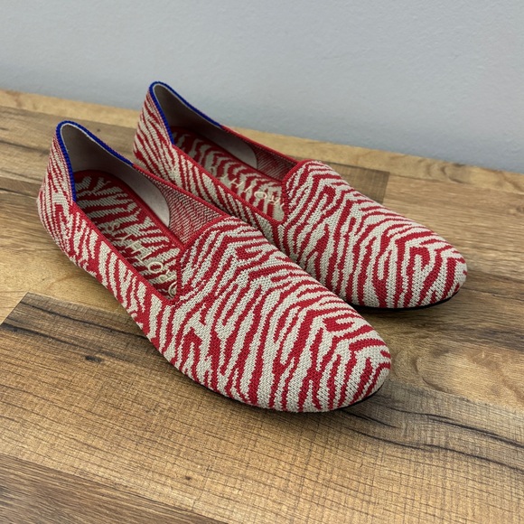 Rothy's Shoes - Rothy’s The Loafer Zebra Knit Flats Animal Print Limited Edition Red